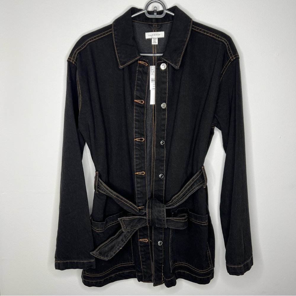 Topshop | Denim Belted Jacket